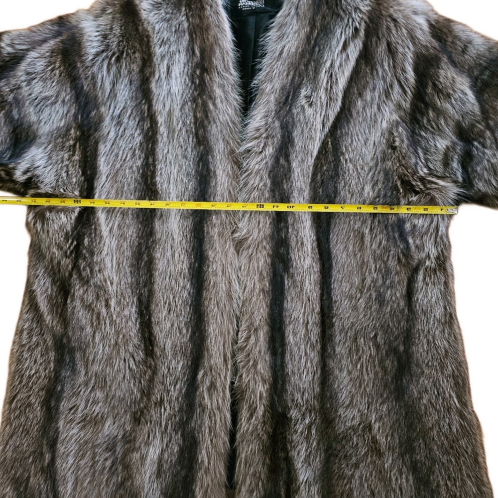 Vintage Bergdorf Goodman Genuine Raccoon Fur XL Stroller Coat Jacket - Picture 12 of 15